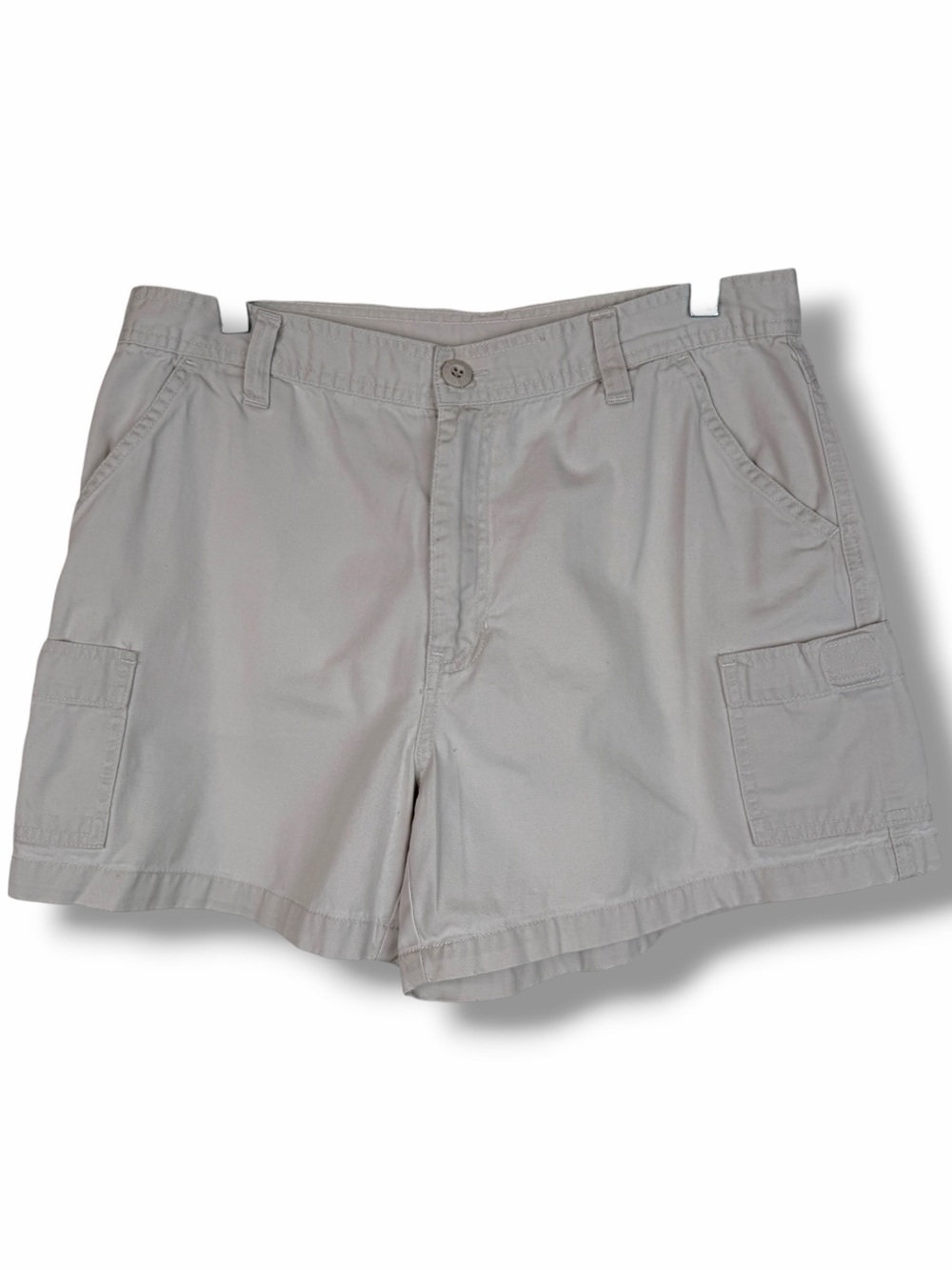 Old Navy White Beige High Rise Vintage Ripstop Khaki Chino Cargo Shorts size 12